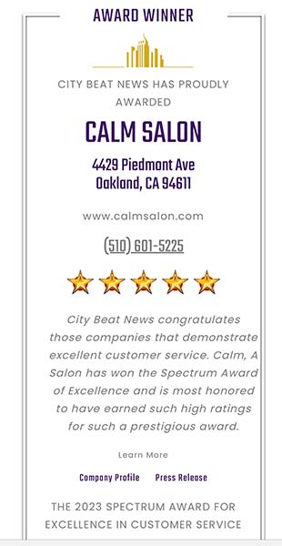Calm Salon - City Beat News 2023 Spectrum Award for Excellence in Customer Service