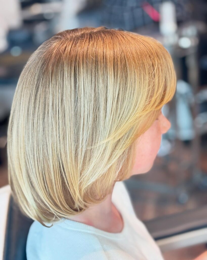 short blonde straight haircut