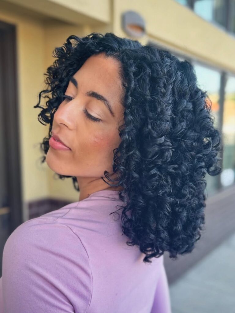 curly dark brown hair