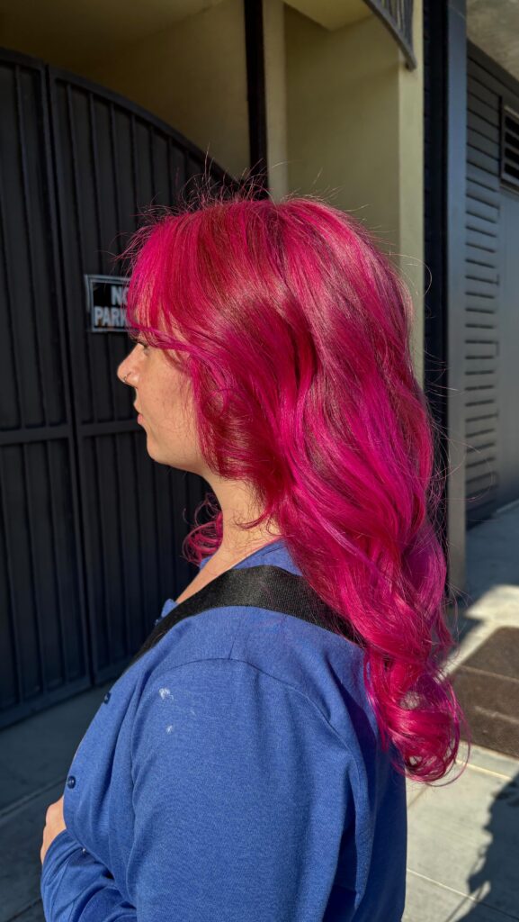 hot pink hair coloring