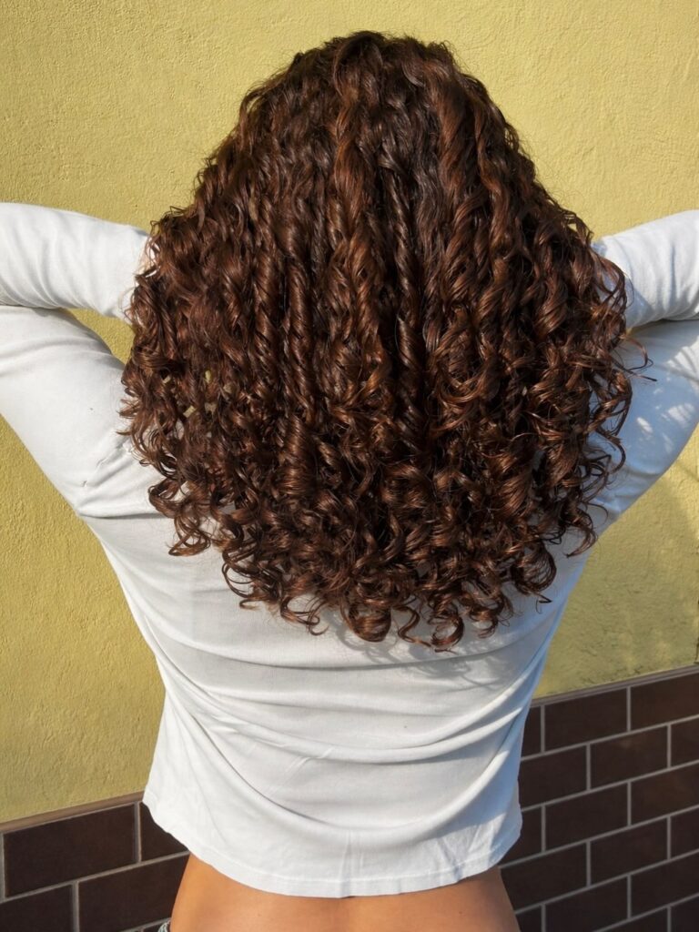 curly brown hair