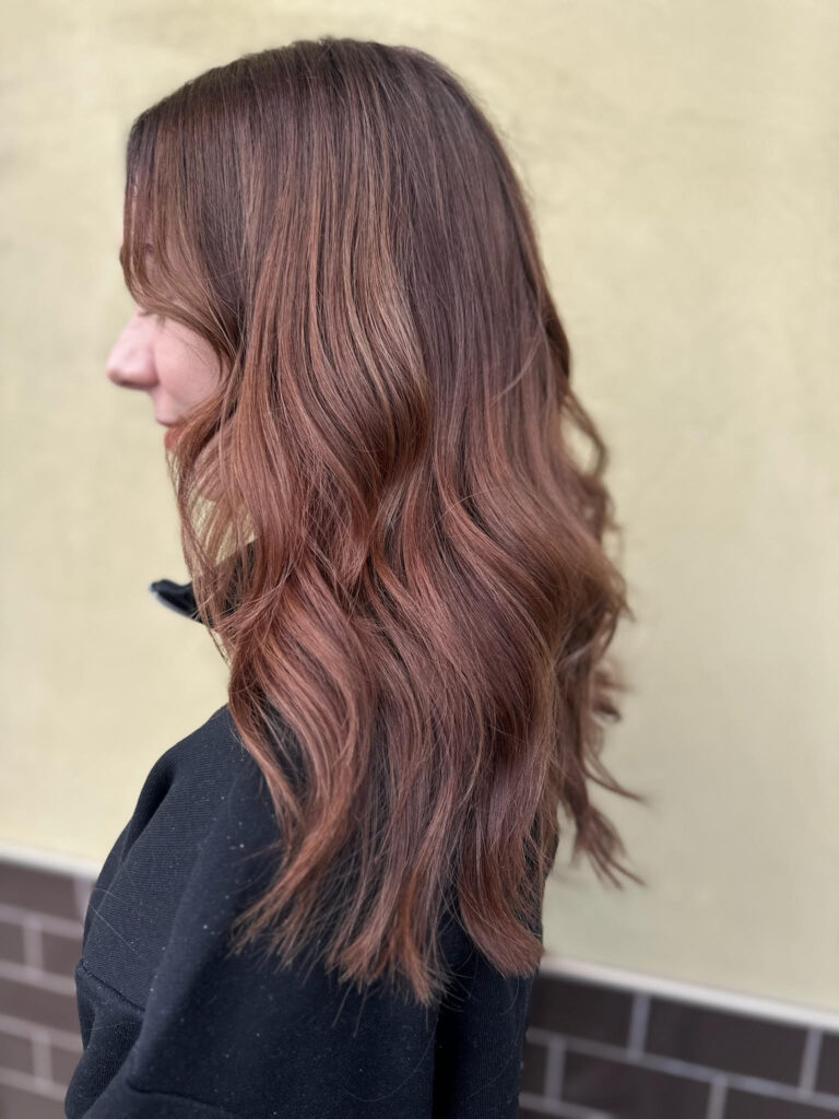 dark brown hair from side